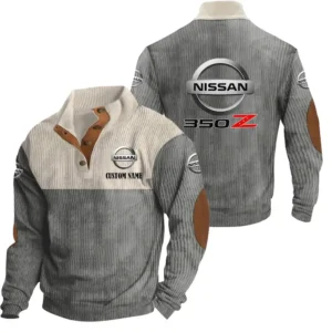 Classic Auto Men's Stand Up Collar Base Shirt, Collar Hoodie Exclusive Logo For Car Motorcycles Fans CAR20012132 - Grey