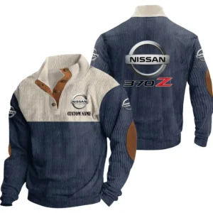 Classic Auto 370z Men's Stand Up Collar Base Shirt, Collar Hoodie Exclusive Logo For Car Motorcycles Fans CAR20012133 - Navy Blue