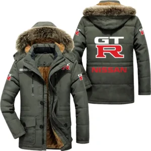 Classic Auto Parka hoodie, Coat with Hood Exclusive Logo For Car Motorcycles Lovers CAR7002082170 - Army Green
