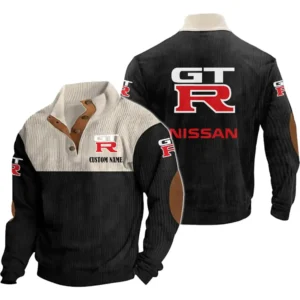 Classic Auto Men's Stand Up Collar Base Shirt, Collar Hoodie Exclusive Logo For Car Motorcycles Fans CAR20012134 - Black