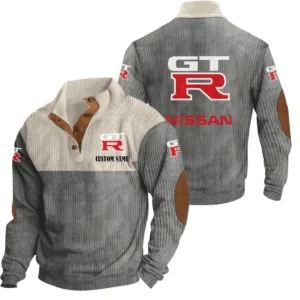 Classic Auto Men's Stand Up Collar Base Shirt, Collar Hoodie Exclusive Logo For Car Motorcycles Fans CAR20012134 - Grey