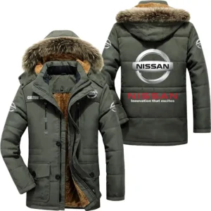 Classic Auto Parka hoodie, Coat with Hood Exclusive Logo For Car Motorcycles Lovers CAR7002082171 - Army Green