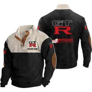 Classic Auto r32 Men's Stand Up Collar Base Shirt, Collar Hoodie Exclusive Logo For Car Motorcycles Fans CAR20012137 - Black