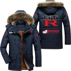 Classic Auto Parka hoodie, Coat with Hood Exclusive Logo For Car Motorcycles Lovers CAR7002082174 - Navy
