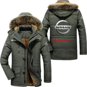 Classic Auto racing Parka hoodie, Coat with Hood Exclusive Logo For Car Motorcycles Lovers CAR7002082175 - Army Green