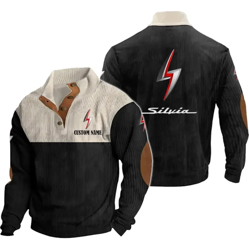 Classic Auto Men's Stand Up Collar Base Shirt, Collar Hoodie Exclusive Logo For Car Motorcycles Fans CAR20012141 - Black