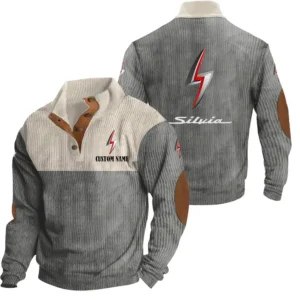 Classic Auto Men's Stand Up Collar Base Shirt, Collar Hoodie Exclusive Logo For Car Motorcycles Fans CAR20012141 - Grey