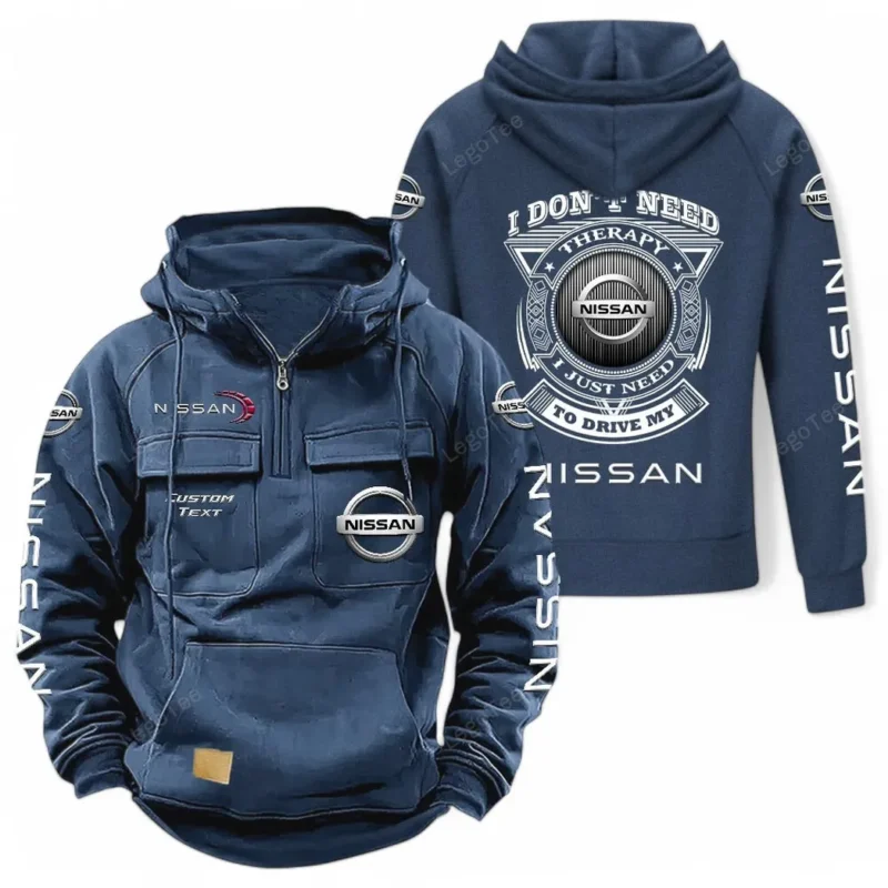 Classic Auto Hoodie Tactical Quarter Zip, Hoodie Exclusive Logo For Car Owners CAR106021525057 - Dark Blue