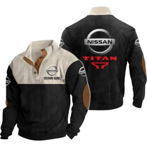 Classic Auto titan Men's Stand Up Collar Base Shirt, Collar Hoodie Exclusive Logo For Car Motorcycles Fans CAR20012143 - Black