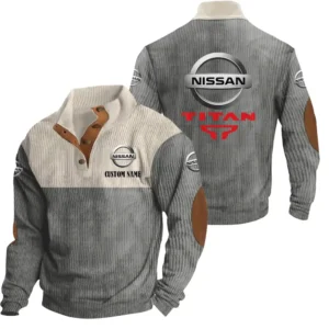 Classic Auto titan Men's Stand Up Collar Base Shirt, Collar Hoodie Exclusive Logo For Car Motorcycles Fans CAR20012143 - Grey