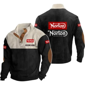 Motorcycle Men's Stand Up Collar Base Shirt, Collar Hoodie Exclusive Logo For Car Motorcycles Fans CAR20012144 - Black