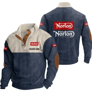 Motorcycle Men's Stand Up Collar Base Shirt, Collar Hoodie Exclusive Logo For Car Motorcycles Fans CAR20012144 - Navy Blue
