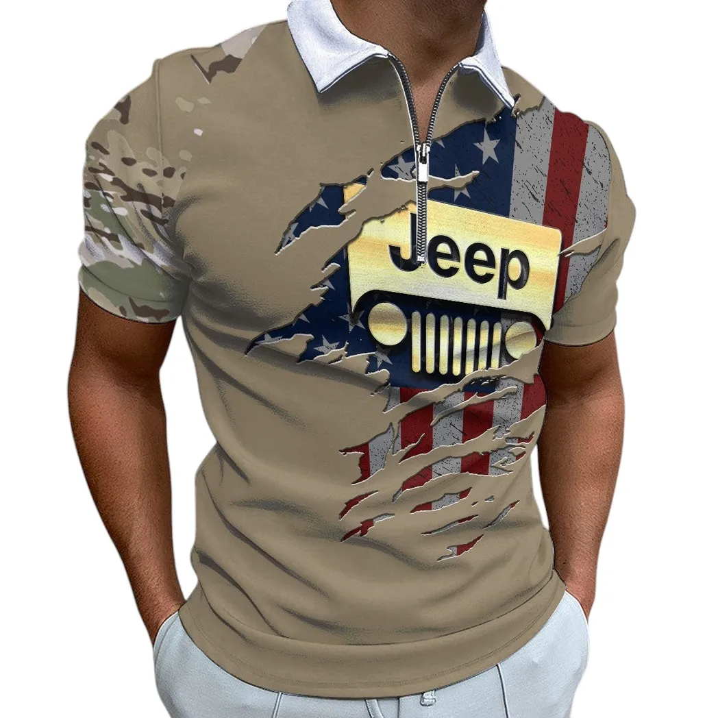 Off-Road Car Fans Gift Zipper Polo Shirt, Shirt Exclusive Logo For Truck Wrangler Lovers CAR340213043-1