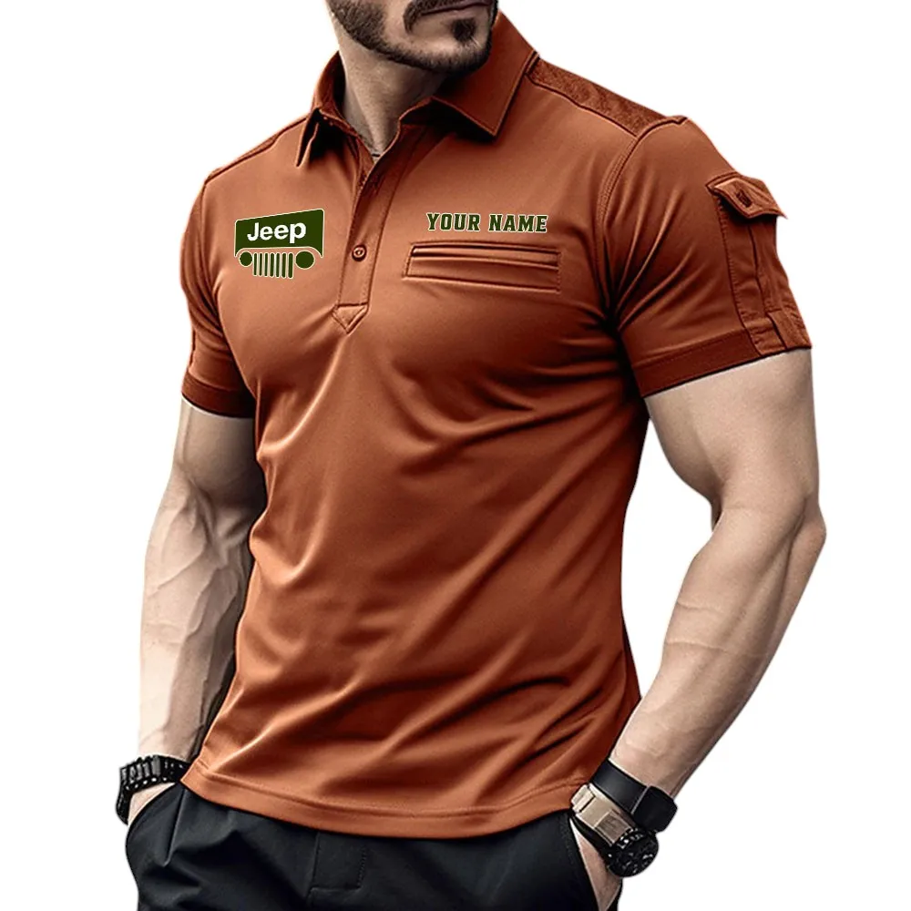 Off-Road Legend Fans Gift Pocket Polo Shirt, Polo Shirt Exclusive Logo For Truck Fan, Custom Name CAR445060325002 - Orange
