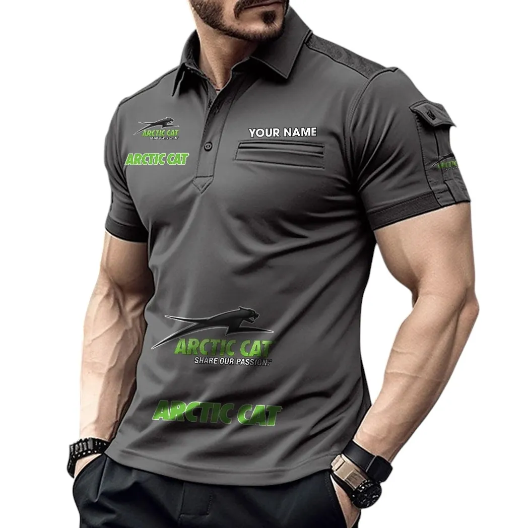 Off-Road Monster Fans Gift Pocket Polo Shirt, Polo Shirt Exclusive Logo For Motorcycles Fan, Custom Name CAR450051325379 - Gray