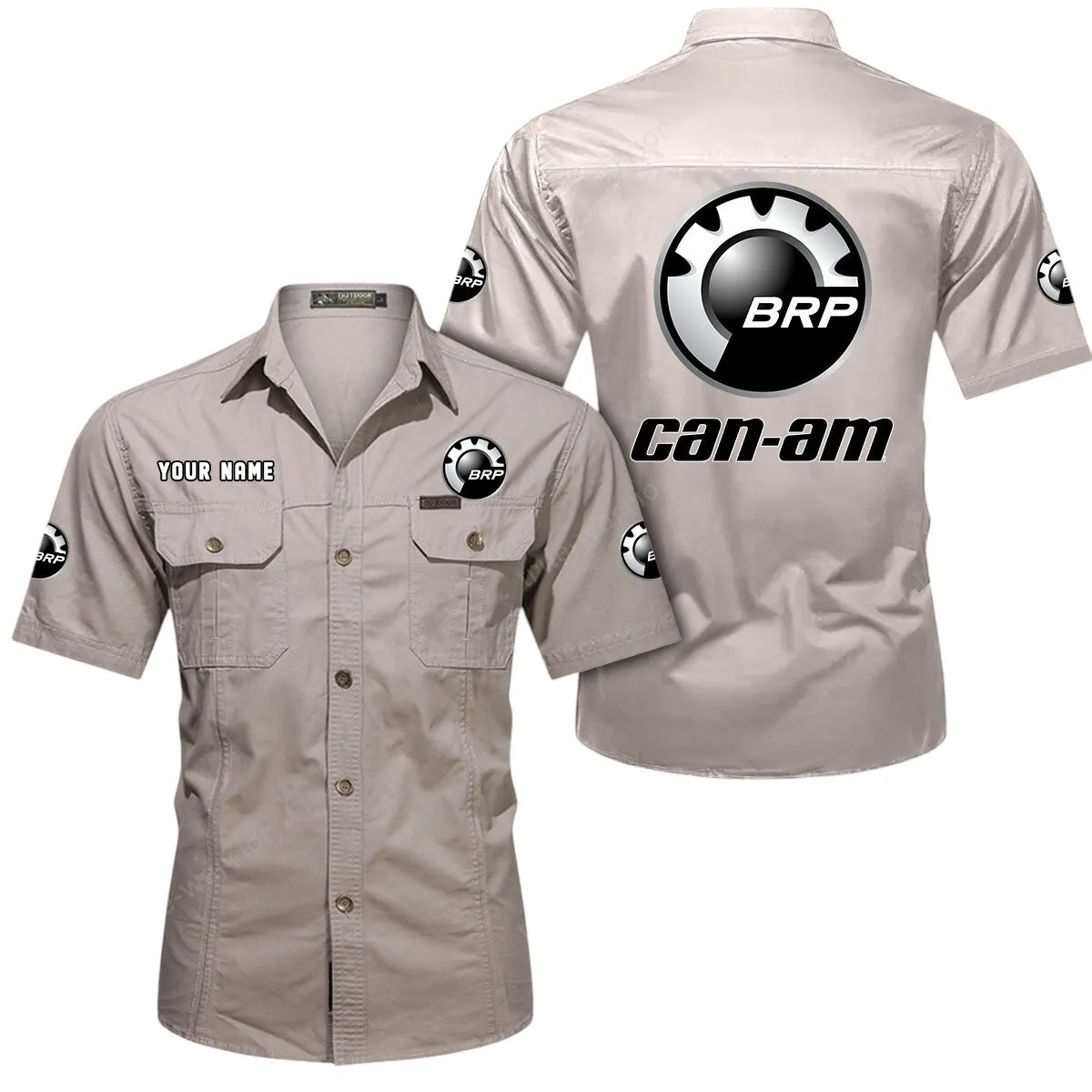 Off-Road Motors Lovers Gift Short Sleeved Shirt, Button Up Shirt Exclusive Logo For Car Owners CAR444052625793 - Beige