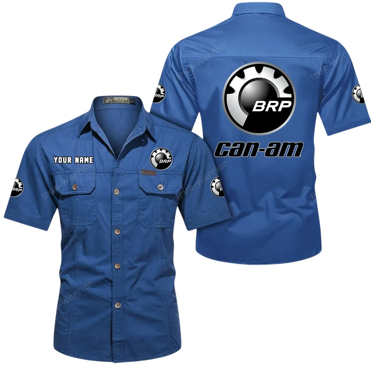 Off-Road Motors Lovers Gift Short Sleeved Shirt, Button Up Shirt Exclusive Logo For Car Owners CAR444052625793 - Cowboy Blue