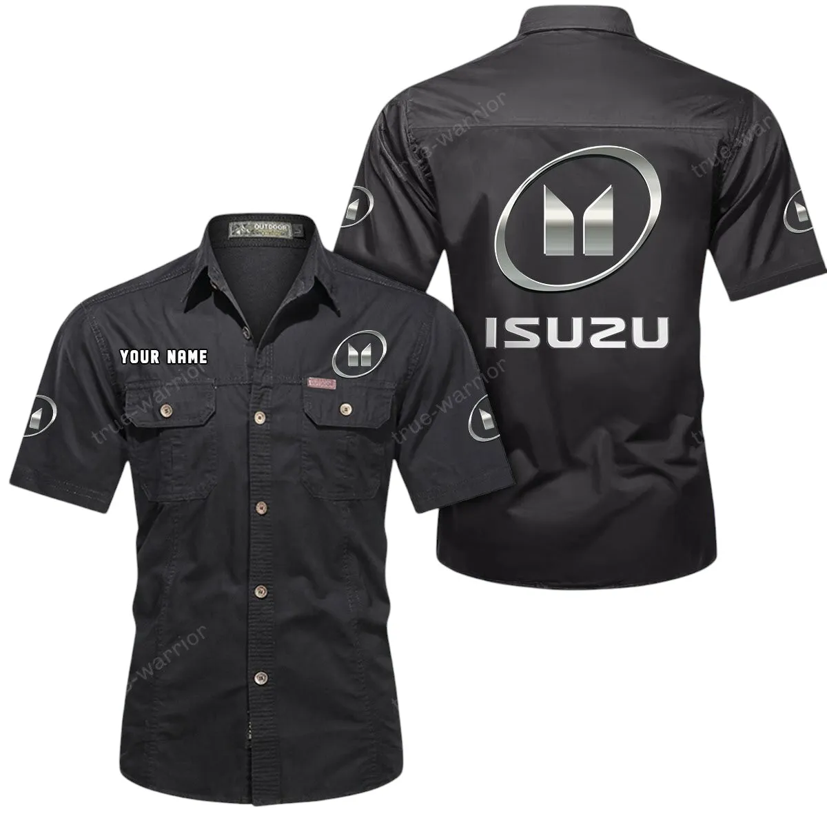 Off-Road Truck Lovers Gift Short Sleeved Shirt, Button Up Shirt Exclusive Logo For Car Owners CAR444052625790 - Black