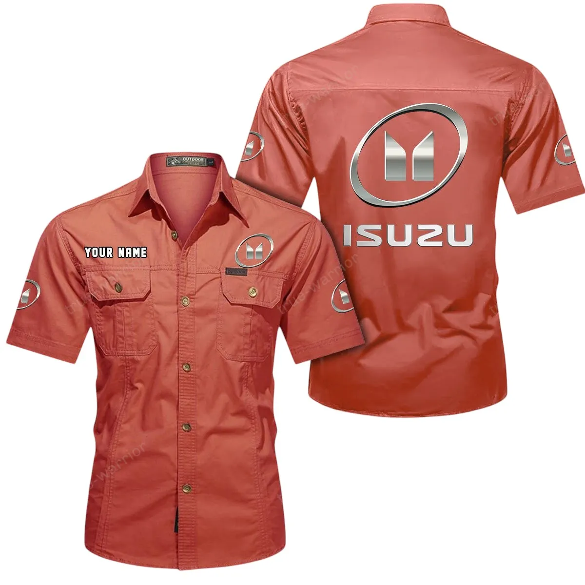 Off-Road Truck Lovers Gift Short Sleeved Shirt, Button Up Shirt Exclusive Logo For Car Owners CAR444052625790 - Red