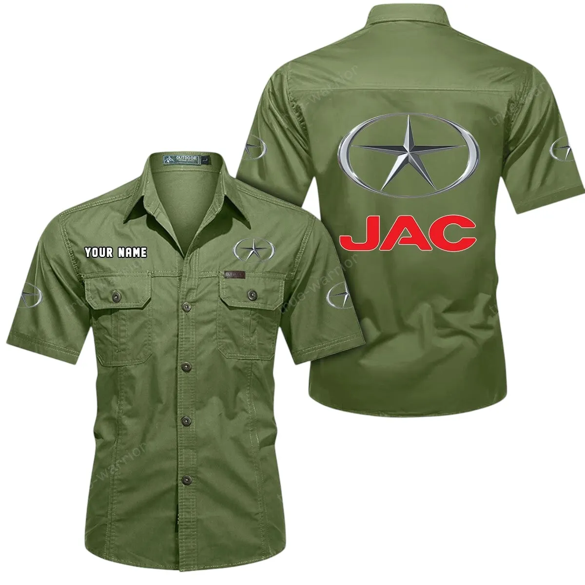 Off-Road Truck Lovers Gift Short Sleeved Shirt, Button Up Shirt Exclusive Logo For Car Owners CAR444052625889 - Fruit Green