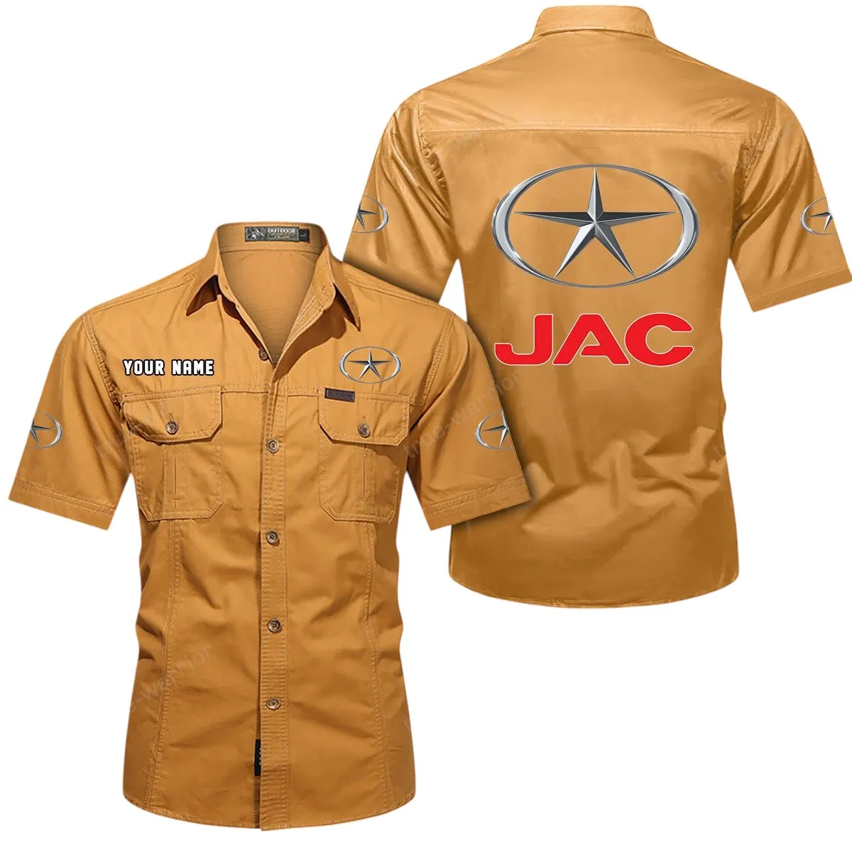 Off-Road Truck Lovers Gift Short Sleeved Shirt, Button Up Shirt Exclusive Logo For Car Owners CAR444052625889 - Turmeric