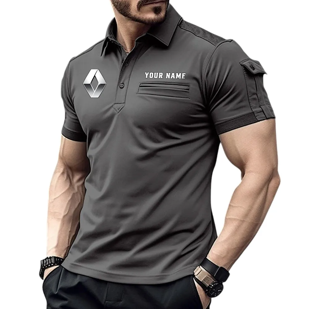 Off-Road Vehicle Fans Gift Pocket Polo Shirt, Polo Shirt Exclusive Logo For Car Fan, Custom Name CAR445060325033 - Gray