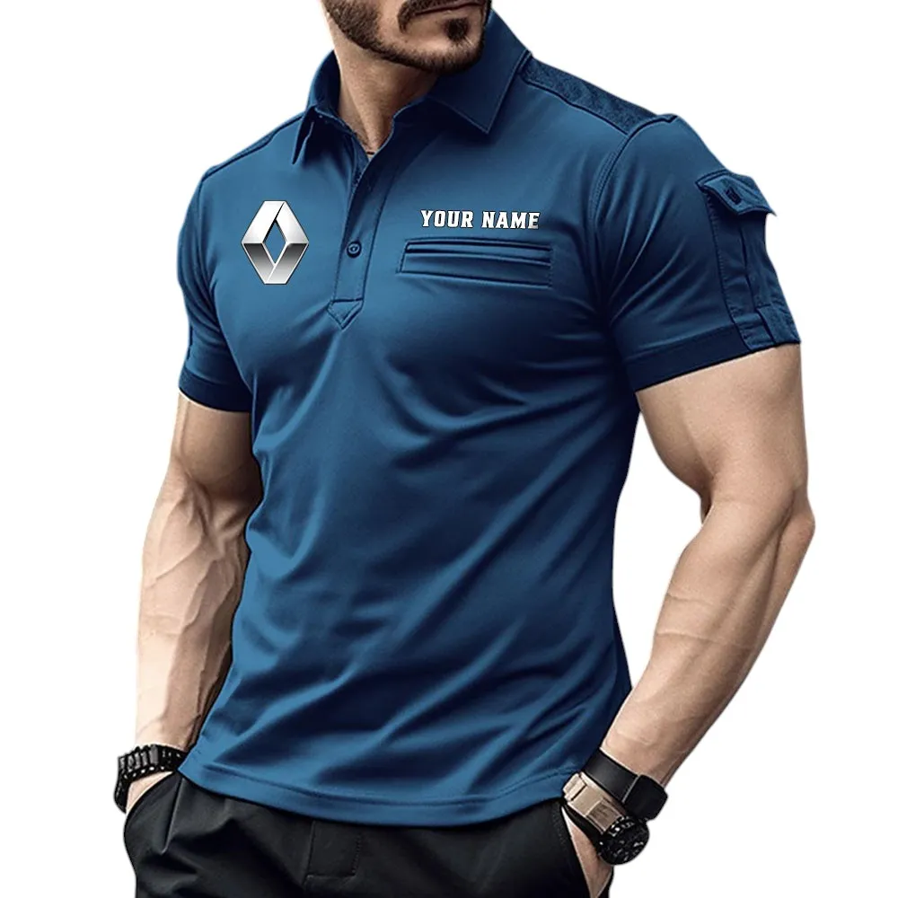 Off-Road Vehicle Fans Gift Pocket Polo Shirt, Polo Shirt Exclusive Logo For Car Fan, Custom Name CAR445060325033 - Navy Blue