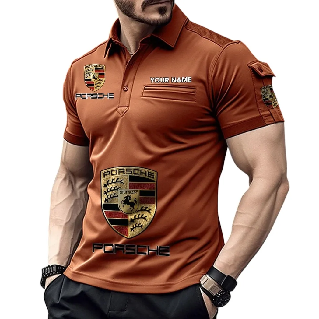 Off-Road Vehicle Fans Gift Pocket Polo Shirt, Polo Shirt Exclusive Logo For Car Fan, Custom Name CAR450051325390 - Orange