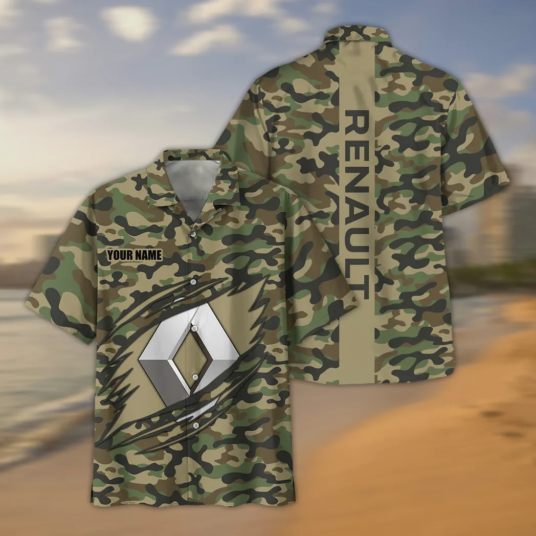 Off-Road Vehicle Lovers Gift Hawaiian Shirt, Button up Shirt Camo Style For Car Owners, Custom Name CAR210040825732