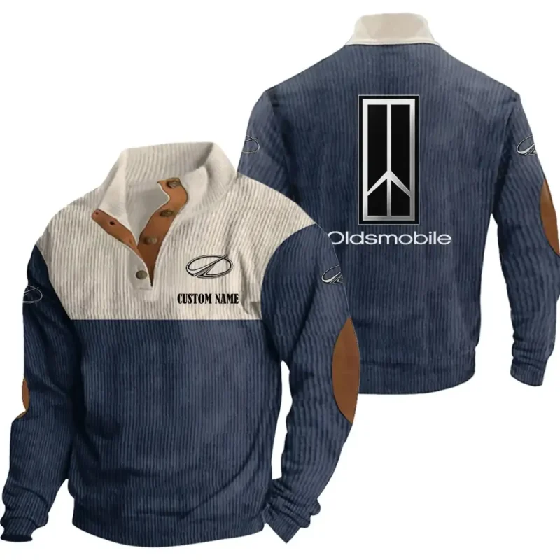 Automobile Men's Stand Up Collar Base Shirt, Collar Hoodie Exclusive Logo For Car Motorcycles Fans CAR20012145 - Navy Blue