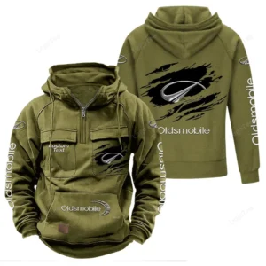 Automobile Hoodie Tactical Quarter Zip, Hoodie Exclusive Logo For Automobile Lovers - Army Green CAR122021425073-1