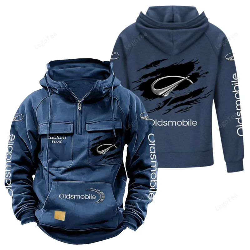 Automobile Hoodie Tactical Quarter Zip, Hoodie Exclusive Logo For Automobile Lovers - Dark Blue CAR122021425073-3