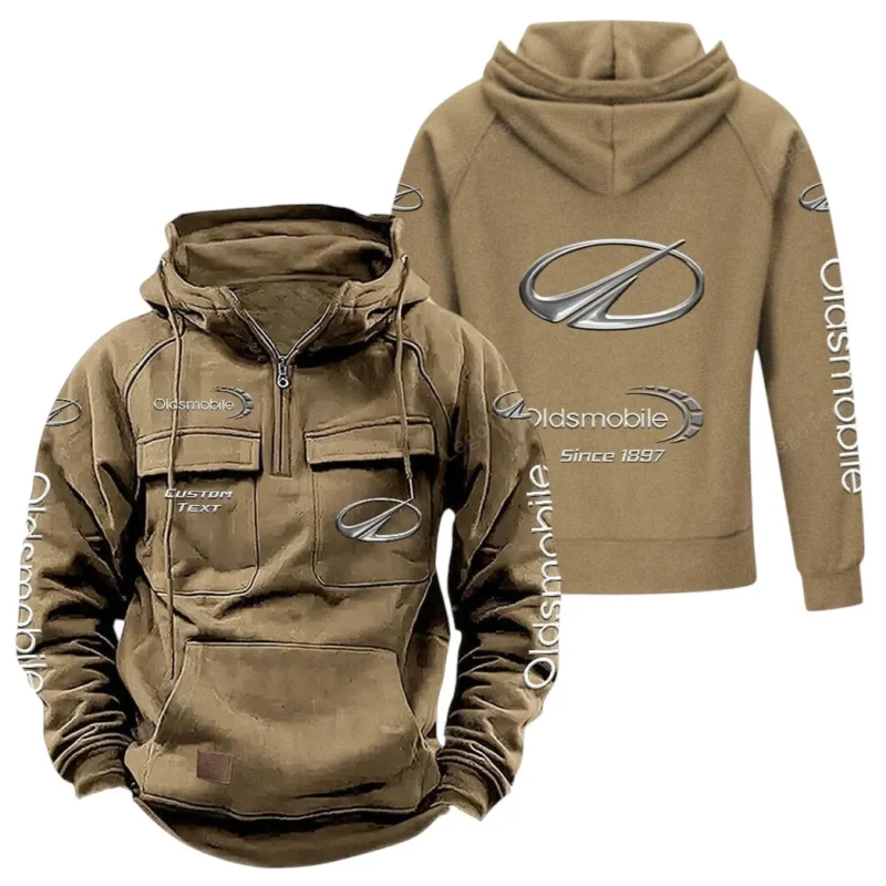 Automobile Hoodie Tactical Quarter Zip, Hoodie Exclusive Logo For Automobile Lovers - Khaki CAR96021425715-4