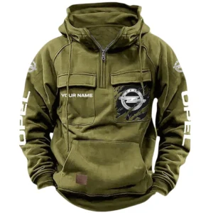 Auto Hoodie Tactical Quarter Zip, Hoodie Exclusive Logo For Auto Lovers CAR164022425177 - Army Green