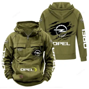 Auto Hoodie Tactical Quarter Zip, Hoodie Exclusive Logo For Auto Lovers - Army Green CAR122021425054-1