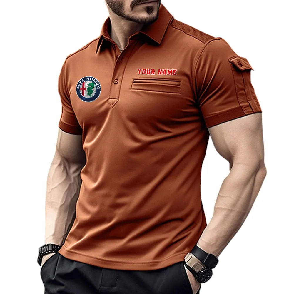 Performance Car Fans Gift Pocket Polo Shirt, Polo Shirt Exclusive Logo For Car Fan, Custom Name CAR445060325038 - Orange