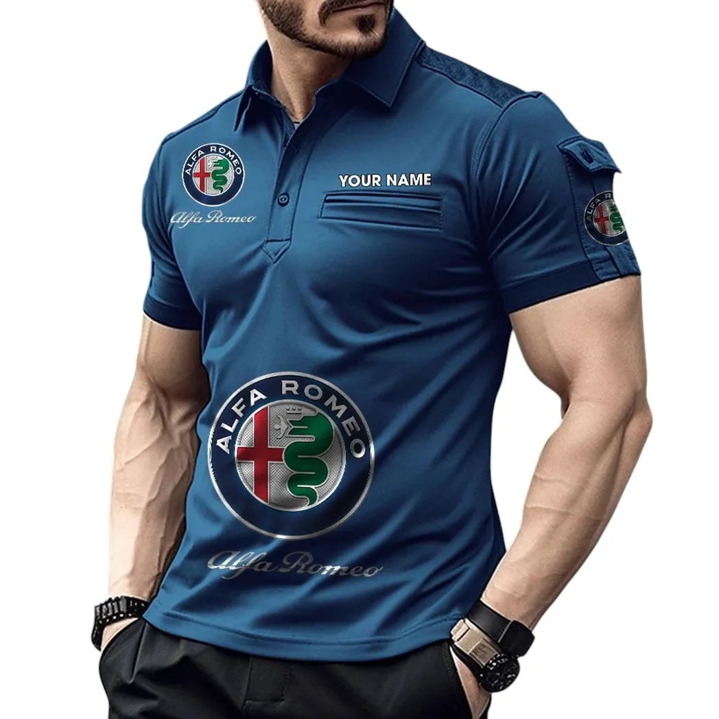 Performance Car Fans Gift Pocket Polo Shirt, Polo Shirt Exclusive Logo For Car Fan, Custom Name CAR450051325378 - Navy Blue
