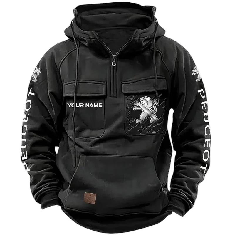 Auto Hoodie Tactical Quarter Zip, Hoodie Exclusive Logo For Auto Lovers CAR164022425157 - Black