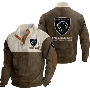 Auto Motorcycles Men's Stand Up Collar Base Shirt, Collar Hoodie Exclusive Logo For Car Motorcycles Fans CAR20012150 - Brown
