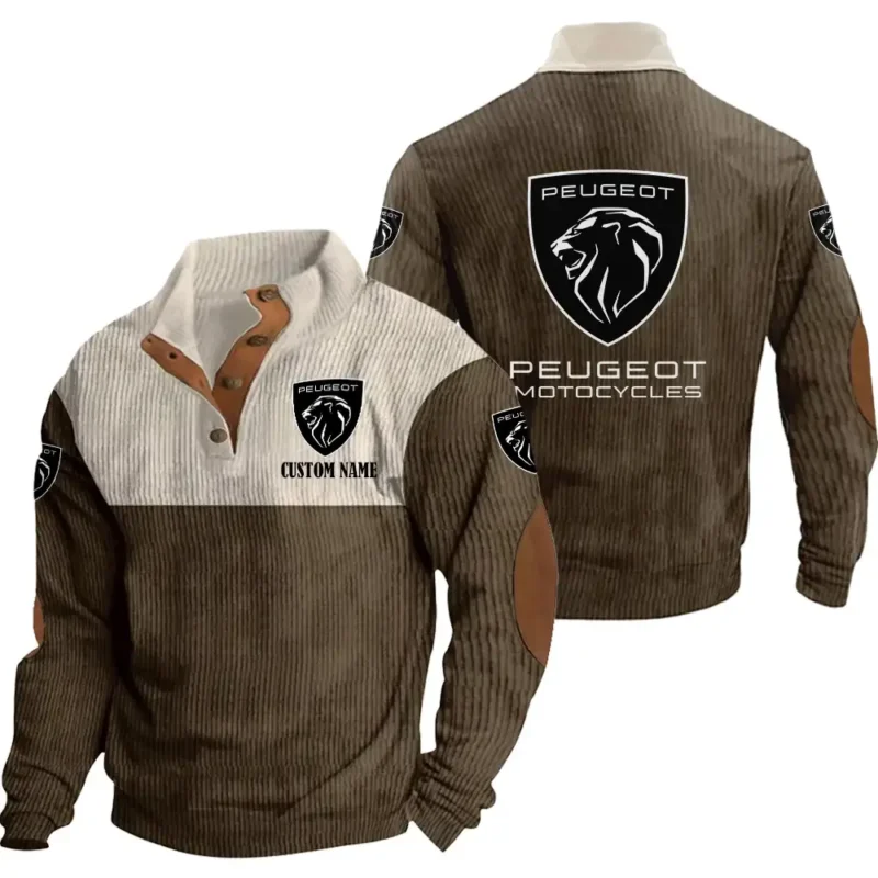 Auto Motorcycles Men's Stand Up Collar Base Shirt, Collar Hoodie Exclusive Logo For Car Motorcycles Fans CAR20012150 - Brown