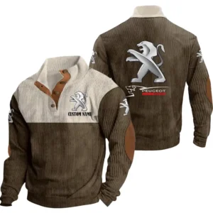 Auto Men's Stand Up Collar Base Shirt, Collar Hoodie Exclusive Logo For Car Motorcycles Fans CAR20012149 - Brown