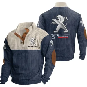 Auto Men's Stand Up Collar Base Shirt, Collar Hoodie Exclusive Logo For Car Motorcycles Fans CAR20012149 - Navy Blue