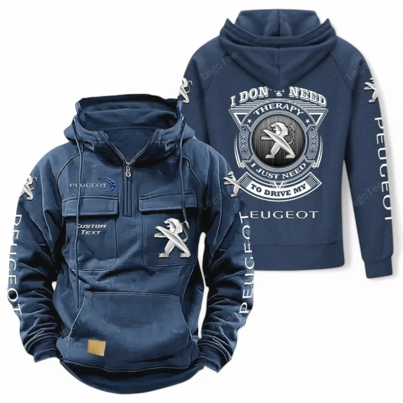 Auto Hoodie Tactical Quarter Zip, Hoodie Exclusive Logo For Car Owners CAR106021525007 - Dark Blue