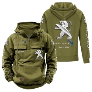 Auto Hoodie Tactical Quarter Zip, Hoodie Exclusive Logo For Auto Lovers - Army Green CAR96021425681-1