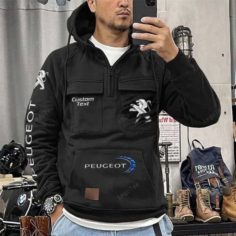 Auto Hoodie Tactical Quarter Zip, Hoodie Exclusive Logo For Auto Lovers - Black CAR122021425012-2 - Image 2