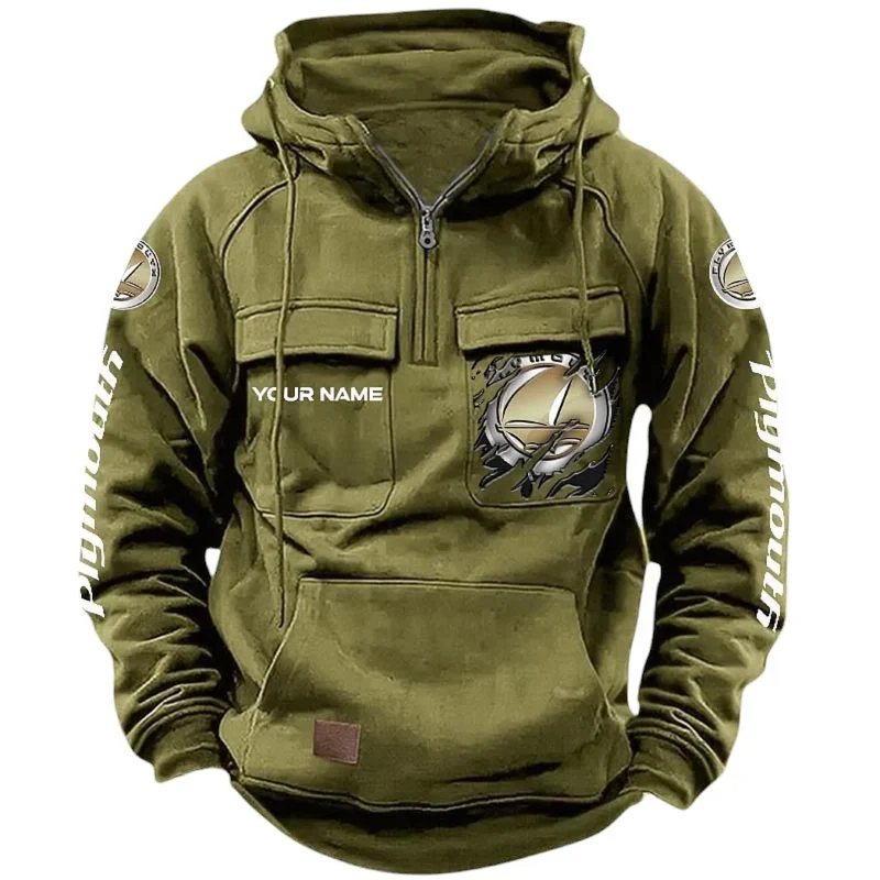Auto Hoodie Tactical Quarter Zip, Hoodie Exclusive Logo For Auto Lovers CAR164022425181 - Army Green