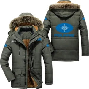 Auto Parka hoodie, Coat with Hood Exclusive Logo For Car Motorcycles Lovers CAR7002082189 - Army Green