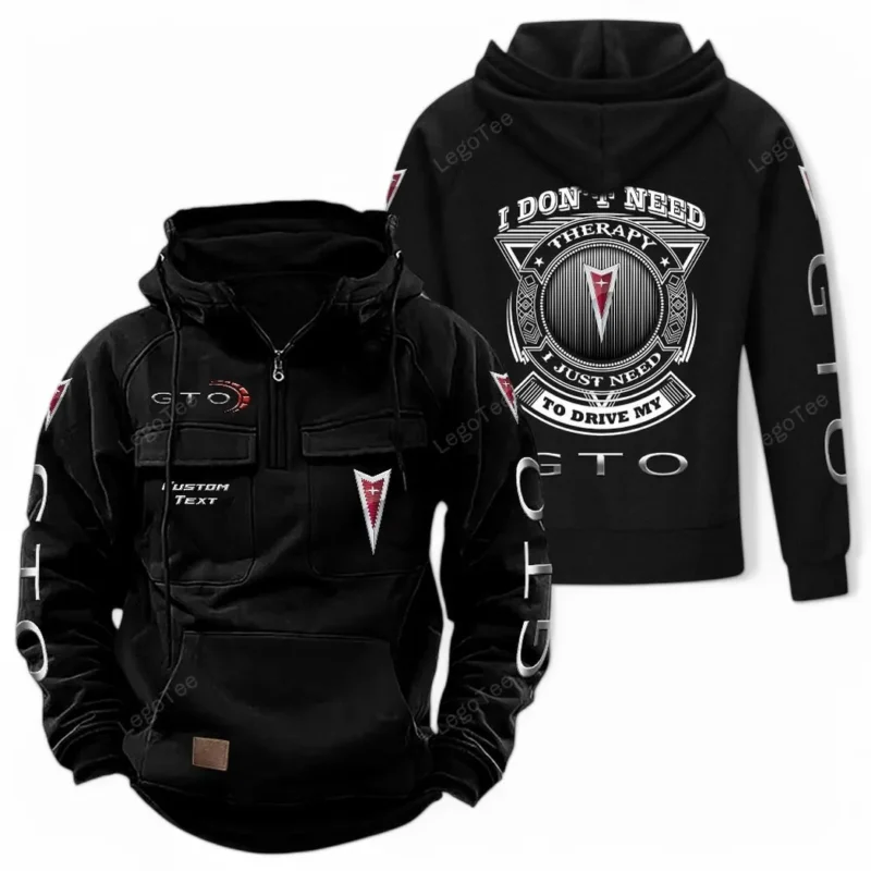 Auto Retro Auto Hoodie Tactical Quarter Zip, Hoodie Exclusive Logo For Car Owners CAR106021525077 - Black
