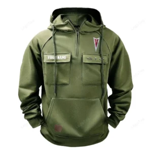 Auto Retro Auto Hoodie Tactical Quarter Zip, Hoodie Exclusive Logo For Auto Retro Auto Lovers - Army Green CAR109021425363-1