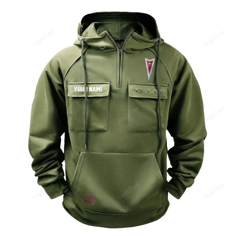 Auto Retro Auto Hoodie Tactical Quarter Zip, Hoodie Exclusive Logo For Auto Retro Auto Lovers - Army Green CAR109021425363-1